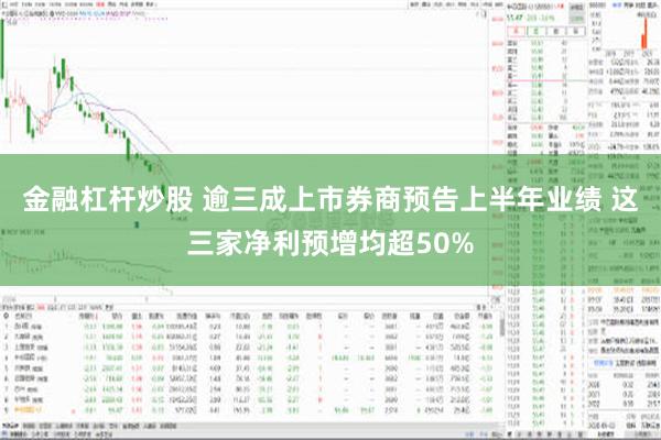 金融杠杆炒股 逾三成上市券商预告上半年业绩 这三家净利预增均超50%