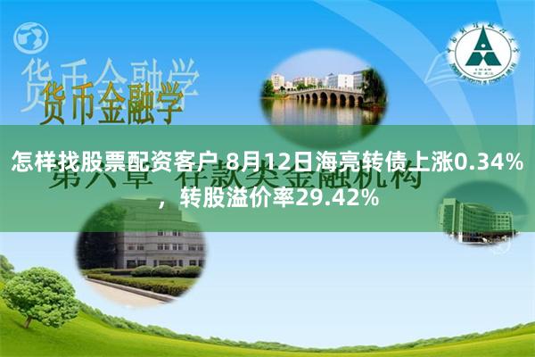 怎样找股票配资客户 8月12日海亮转债上涨0.34%，转股溢价率29.42%