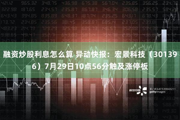 融资炒股利息怎么算 异动快报：宏景科技（301396）7月29日10点56分触及涨停板